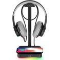 thumbnail image 2 of KAFRI RGB Headphone Stand with Wireless Charger Desk Gaming Headset Holder Hanger Rack with 10W/7.5W Fast Charge QI Wireless Charging Pad - Suitable for Gamer Desktop Table Game Earphone Accessories, 2 of 7