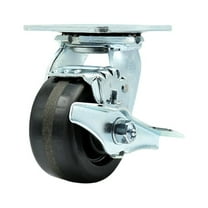 4 Inch Phenolic Swivel Caster with Ball Bearing and Brake Service Caster Brand
