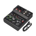 thumbnail image 3 of Bunblic 2 Channel Audio Mixer Audio Interface 48V Power Lightweight Mixing Professional for Karaoke Home Singing Black, 3 of 8