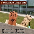 thumbnail image 2 of FOAUUH Cute Cat Bookmarks, Funny Wooden Bookmark for Book Lovers 2 Pcs, Unique Gifts for Kids Teacher Cat Lover, 2 of 6