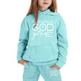 thumbnail image 4 of Utlike 2 Pcs Girls Sweatsuit 2 Piece Outfits Fall Casual Graphic Long Sleeve Hoodies Sweatshirts And Sweatpants Set Back To School Outfits For Girl Size 3 Years-4 Years Mint Green, 4 of 4