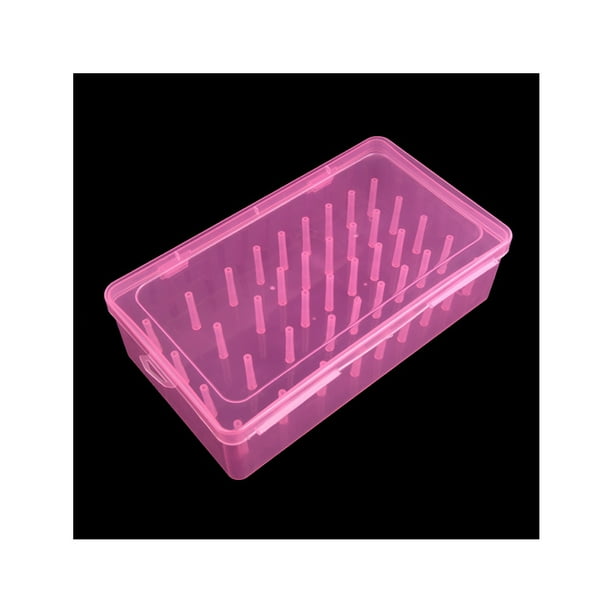 Ounissouiy Caja de almacenamiento de hilo de coser PP, portátil, Rectangular, 42 carretes, resistente al agua, estuche para lanas, contenedor, Juguetes de construcción Rosa