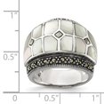 thumbnail image 4 of 925 Sterling Silver Textured Polished Marcasite and Simulated Mother of Pearl Ring Size 7 - Ring for Women, 4 of 5