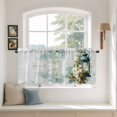 thumbnail image 2 of Vintage Oil Light Tier Curtains 36 Inch Length, Spring Flowers Leaves Candles Country Cafe Short Curtains for Bathroom Over Sink, Small Kitchen Curtain Light Filtering Drapes 2 Panels 27.5"Wx36"L, 2 of 8