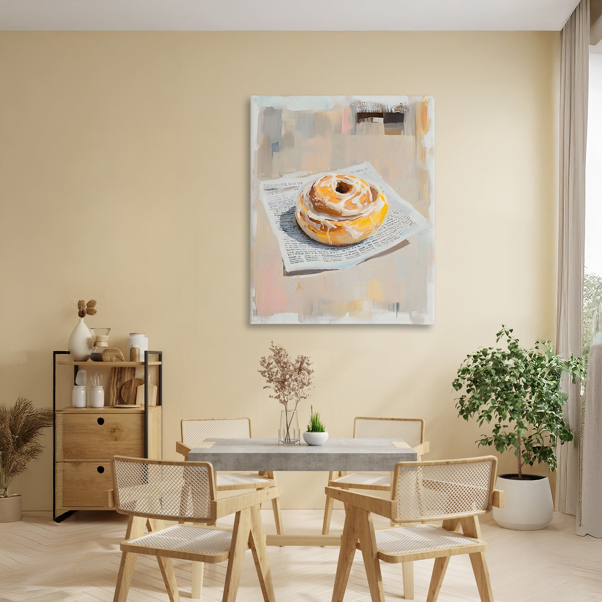 Stupell Industries Cinnamon Roll & Morning Paper Canvas Wall Art, design by The Prints Vibe