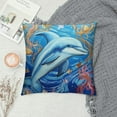 thumbnail image 2 of GOSMITH  Set of  for Couch, Nautical Coastal/Sea Theme/Sea Horse Turtle Dophine Starfish Square Pillows Cover Case for Cushions Sofa Bed Cushion Outdoor Decoration, 2 of 5