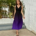 thumbnail image 3 of Black And Purple Gradient Sleeveless Dress Dresses Women Summer Evening Dresses Ladies Bohemia Long Dresses, 3 of 9