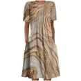 thumbnail image 2 of Robes Maxi pour Femmes 2023 Robe d'Été Bohème à Imprimé à Manches Courtes Robe de Plage Longueur Genou Robe à Manches Courtes en Liquidation, 2 of 5