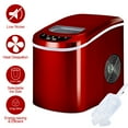 Costway Red Portable Compact Electric Ice Maker Machine Mini Cube 26lb