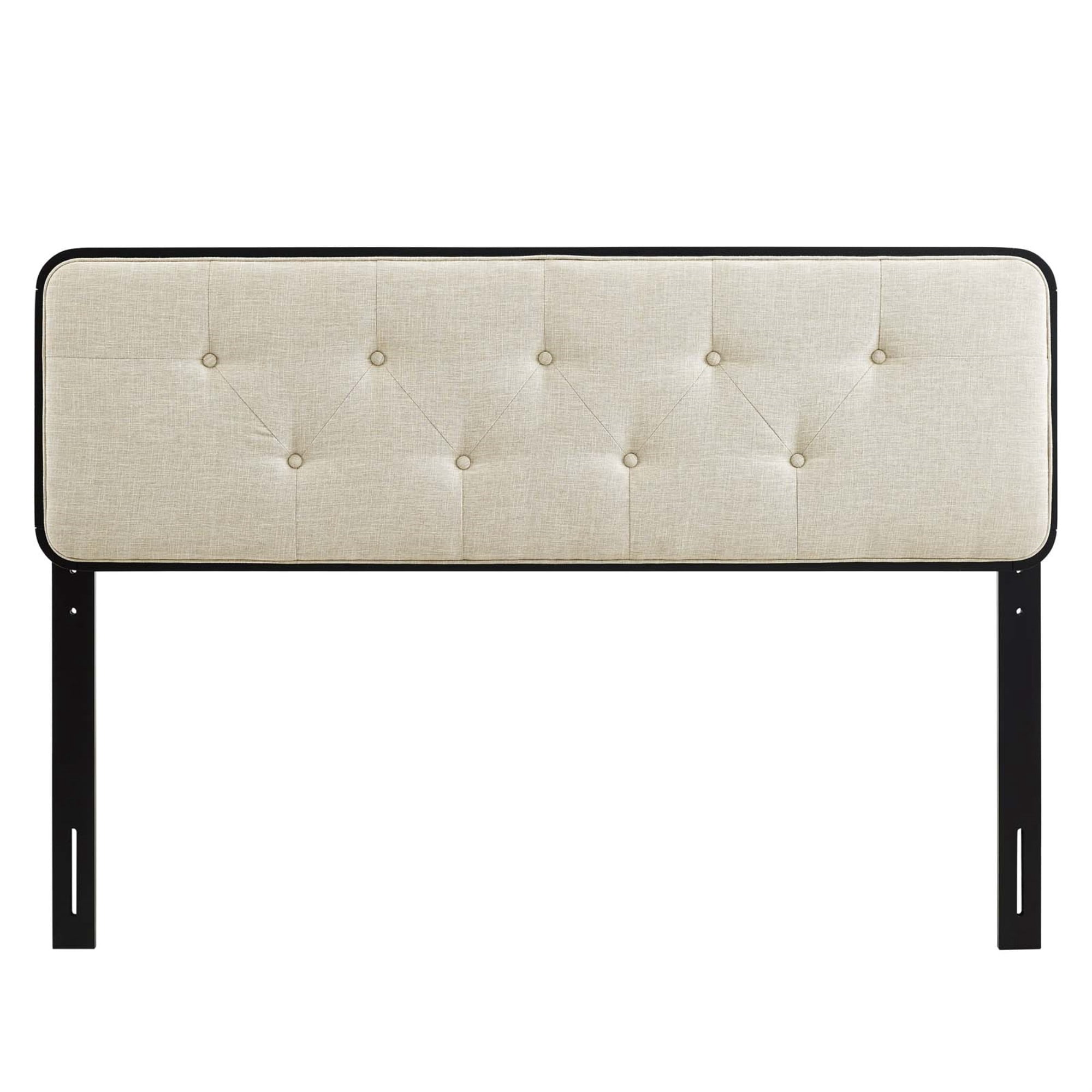 Ergode Collins Tufted Full Fabric and Wood Headboard - Black Beige