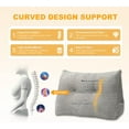 thumbnail image 4 of SUSUZI Velvet Soft Triangular Wedge Headboard Pillow – Queen Size 59"x20"x8" Reading Pillow Lumbar Support Cushion with Side Pockets, Machine Washable, 4 of 8
