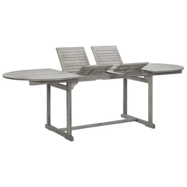 Mesa de comedor para patio VidaXL de madera maciza de acacia, extensible, 160-240 cm