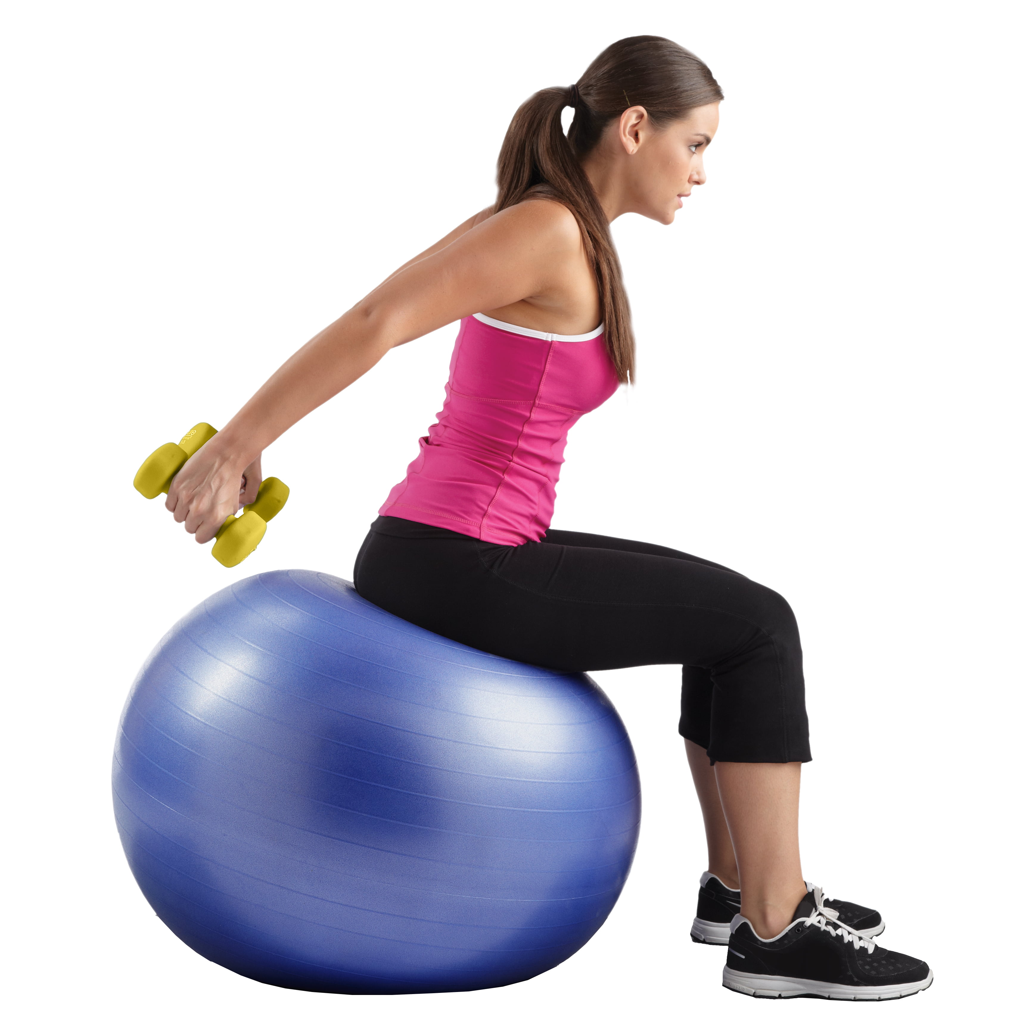 Pure Fitness 55cm Professional Anti-Burst Stability Ball, 350lb Weight  Limit 