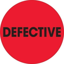 Tape Logic Labels "Defective" 2" Circle Fluorescent Red 500/Roll DL1279