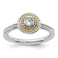 thumbnail image 2 of Auriga 925 Sterling Silver with 14k Stackable Expressions White Topaz Ring for Women Size-9, 2 of 6