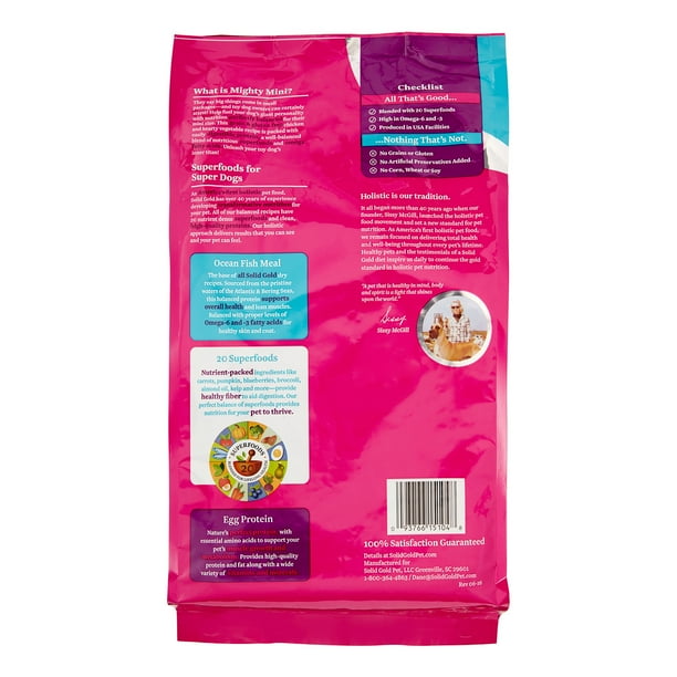 Solid Gold GrainFree Chicken, Chickpea & Pumpkin Mighty Mini Small