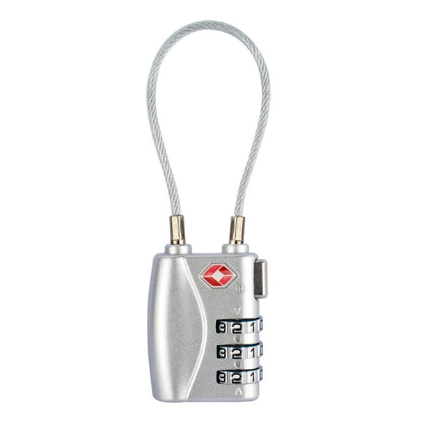 JPGIF 3Dial Combination TSA Luggage Padlock Case Travel Suitcase Wire