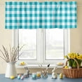 thumbnail image 6 of Valances for Windows Teal Blue White Plaid Lattice Rod Pocket Short Curtain for Bathroom Living Room Bedroom Abstract Gradient Line 1 Panel 42x12in, 6 of 9