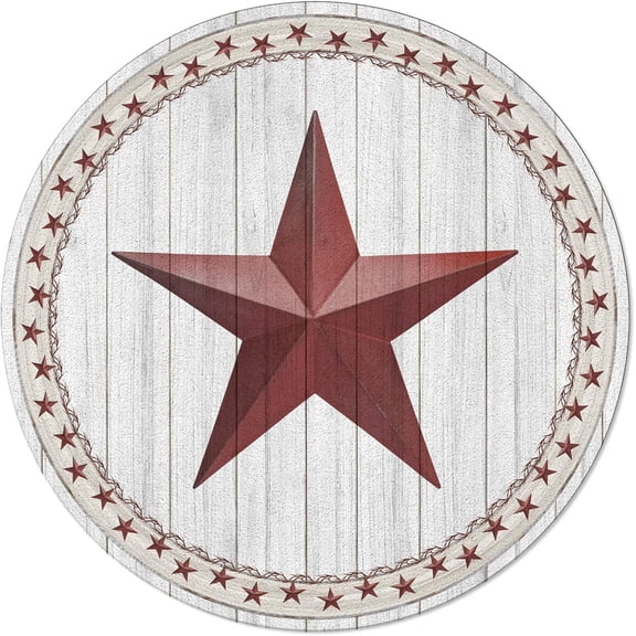 Farmhouse Country Western Star, Elastic Fitted Edged Round Tablecloth Fade resistant Anti-Shrink Table Cloth Washable Table Cover for Indoor or Outdoor and anywhere you wanna use it 60"X 60"