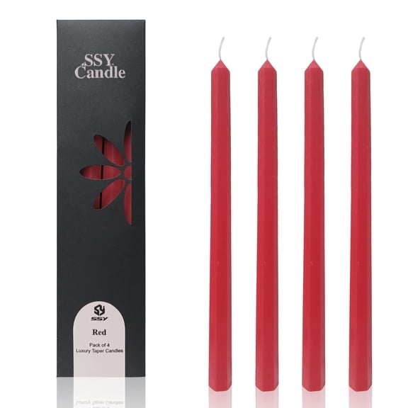 XINAOBAOLUO 11.8 inch Red Christmas candles Sticks Scented Taper Candles luxury Pack of 4