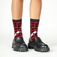 thumbnail image 4 of Rateoe Christmas Tree Buffalo Plaid Pattern Children's Socks, Socks Gifts ,kids Crew Soft Cotton Socks , Moisture-Wicking, Durable, Ideal for Daily Wear & Sports, 4 of 5