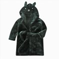 thumbnail image 6 of NOLDARES Kids Toddler Cartoon Hooded Plush Robe Animal Pajamas Fleece Bathrobe Children Sleepwear(H303-Green), 6 of 9