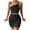 Black, variant on Fesfesfes Women Dress Solid Color Design Hip Drawstring One-shoulder Short Dress