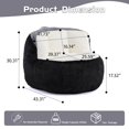 thumbnail image 2 of AENKYO Plush Faux Fur Bean Bag Chair - High Density Foam, Non-Slip, Portable Lounger for Living Room, Bedroom, Black, 2 of 10