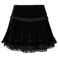 thumbnail image 4 of Txlixc Falda con bordado cruzado para mujer Falda elegante con ribete de encaje para mujer Txlixc Sexy, 4 of 7