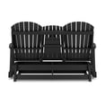 thumbnail image 4 of Sami 67 Inch Outdoor Adirondack Glider Loveseat- Dropdown Cupholders- Black, 4 of 8