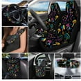 thumbnail image 2 of Jeiento Hippie Mushroom Car Seat Cover Full Set of 15 Steering Wheel Protector Auto Seatbelt Pads Cup Coaster Trash Can Air Vent Storage Box Rear View Mirror Cover Coasters Keychain, 2 of 7