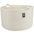 thumbnail image 4 of XXL Cotton Rope Basket (22"x14"), Off-White, 100% Cotton, Extra Large Woven Storage Basket, Blanket Basket Living Room, Toy Storage Basket, Pillow Basket, Laundry Basket, Round Basket, Baby Hamper, 4 of 9