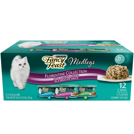 Purina Fancy Feast Medleys Florentine Collection Adult Wet Cat Food Variety Pack - (12) 3 oz. Cans