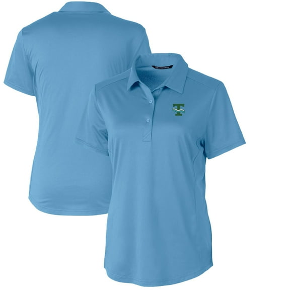 Women's Cutter & Buck Light Blue Tulane Green Wave Vault Prospect Textured Stretch Polo
