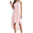 thumbnail image 2 of Mefallenssiah Robe à Col Rond pour Femme Robe d'Été Aguichant Sans Manches en Dentelle et Maille Élégante Jupe Sirène en Dentelle pour Femme, 2 of 9
