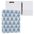 thumbnail image 6 of Three Ring Binder Minimalist Blue Leaves 1.5 Inch Round Binder D-Rings for Office Supplies and More, 6 of 10