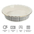 thumbnail image 4 of (4 pack) Thyme & Table 9" Ceramic Pie Dish - Black & White Crosshatch, 4 of 6