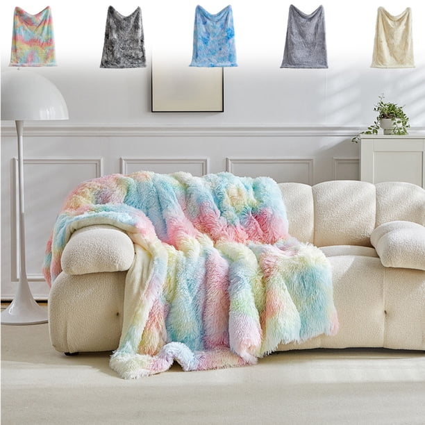 Manta de franela de terciopelo mullido 39x59in | Poliéster súper suave y ligero | Sofá cálido y acogedor Decoración del sofá cama | Resistente a todas las estaciones | Rosa, gris, azul, gris claro