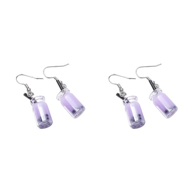 Guardurnaity 1 par de pendientes de té de la leche joyería estética divertida colgantes colgantes accesorio de moda favores de fiesta para Violeta 2piezas