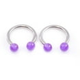 thumbnail image 5 of Pair of Horseshoe with Acrylic Ball end 10g Made of Surgical Steel, 5 of 6
