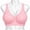 Pink, variant on Women's Wireless Full Coverage Bra, Pink Floral Print Seamless Comfort Support Bra with Wide Adjustable Straps, Hook-and-Eye Back Closure, Size XXL