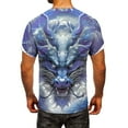 thumbnail image 4 of Men's Fashion Dragon Pattern 3D Printed T-Shirt, Animal Pattern Short Sleeve Street Style T-Shirt, Summer Casual Men's Top, Polyester Knitted Fabric, Geometric Pattern, Round Neck, Slim Fit Style, 4 of 6