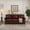 Burgundy, variant on 83" Faux Leather Big Sofa, Soft Couch with Nail Decoration, Furniture Couch with Storage Space for Living Room, Burgundy