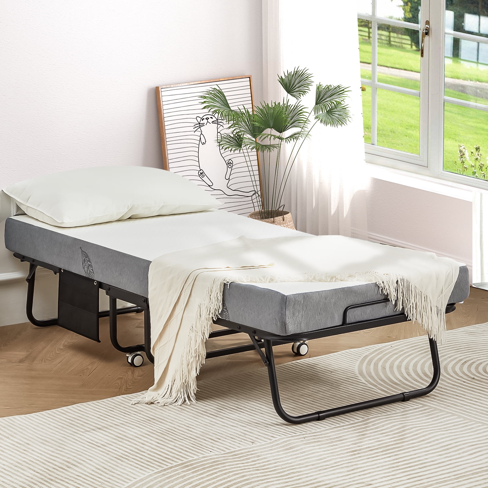 g*f様 オールドマウンテン×ピノワークス フォールディングコット Hommow, Rollaway Bed, Folding Steel Cot, Memory Foam Mattress