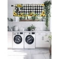 thumbnail image 4 of Yellow Sunflower Cow Farmhouse Kitchen Valances for Windows Black And White Check Plaid Valance Curtains&nbsp; for Kitchen /Living Room/Bedroom/ Bathroom Decor, 42"x12 " ,Rod Pocket 1 Panel,, 4 of 7