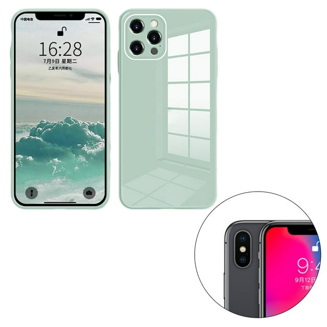 ziyahi Glass Back Phone Covers with Solid Color Full Rugged Bumper Anti-Slip Design for Iphone 7P/8P/7/8/XS Max/XR/X/XS