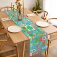 thumbnail image 3 of Table Runner 60 Inches Long for Kitchen Dining, Colorful Ethnic Dresser Scarf Farmhouse, Dining Table Decorations for Wedding/Parties, Modern Abstract National Geometric Teal 13 x 60 In, 3 of 8