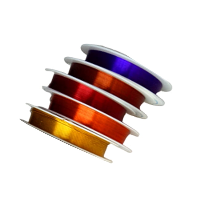 HAMPPLIES 5 Rolls Craft Wire for Jewelry Making Supplies Assorted Color Round Beads Flexible Iron Material