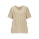 thumbnail image 4 of Craaazy Women's Casual V Neck Blouse, Solid Color Short Sleeve Button Down Shirt, Loose Fit Comfy Breathable Cotton Linen Tops for Daily Wear Gifts, 4 of 6