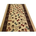 thumbnail image 3 of Custom Size Runner Rug Skid Resistant Backing Pick Your Own Size Rug Runner Pet Paw and Bone Beige Design Cut to Size Roll Runner Rugs By Feet Customize in USA Facility, 3 of 8